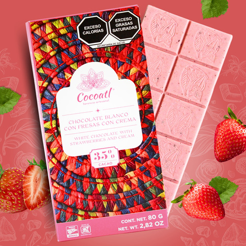 Cocoatl 8 Barras Chocolate Celebrando México 80g Caja