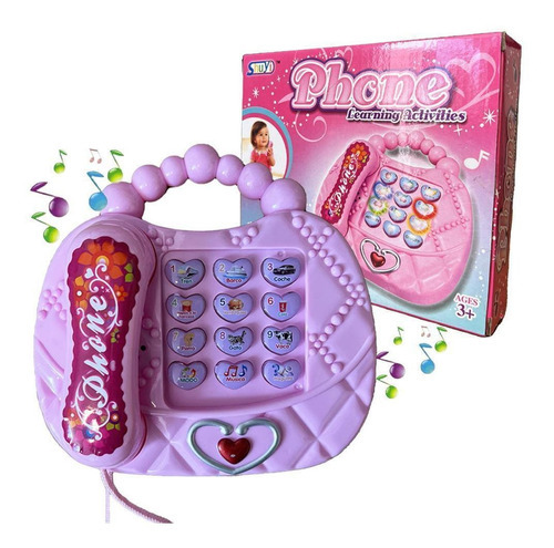 Telefone Musical Infantil Brinquedo Educativo Luzes E Som