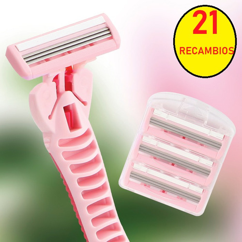 Lov'yc Afeitadora 1 U. + 21 Recambios, 3 Hojas, Mujer