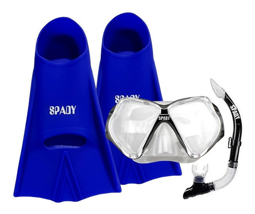 Imagen 1 de 6 de Kit Buceo Mascara + Snorkel + Patas De Rana Antiparra