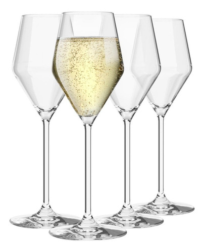 Copa De Champagne O Prosecco Cristal Krosno Línea Ray Set X4
