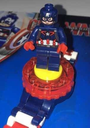 Relógio Lego Capitão América Monta Peças + Capa Tablet 7 Pol