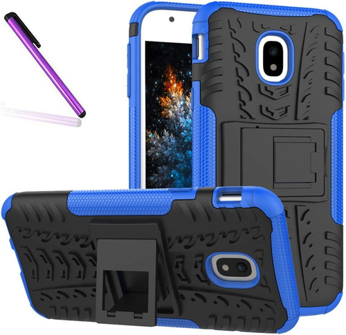 Funda Negra Azul Soporte Para Galaxy J5 Pro