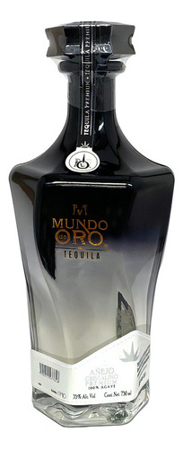 Tequila Artesanal Mundo De Oro Añejo Cristalino 750 Ml