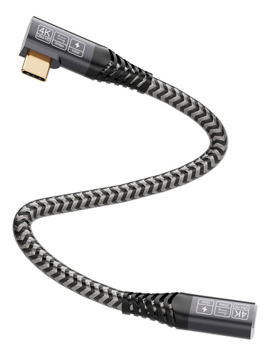 Cable Usb C Corto De 0.8 Pulgadas Extensión Correcta, 90 Gra