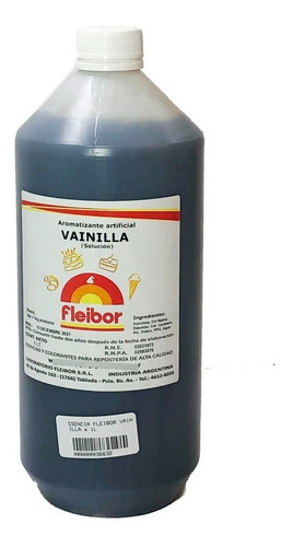 Esencia Fleibor De Vainilla X 1 Litro Cotillon Sergio Once