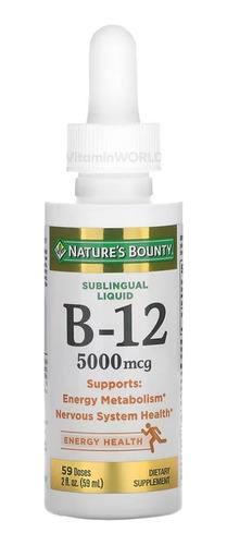 Vitamina B12 | Liquida Sublingual | 5000 Mcg | 59 Ml 