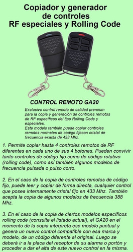 Imagen 3 de 6 de Control Remoto Clonador Porton Suchi Elmes Rossi Peccinin