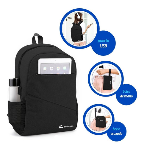 5 Sets Mochila Para Laptop Con Mochila Cruzada Y Lapicera
