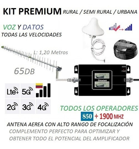 Kit Potente Antena Señal Celular Doble Banda Todo Operador L