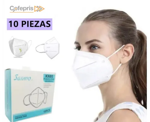 Barbijo Tapabocas Kn95 Con 5 Capas, 10 Piezas Por Caja