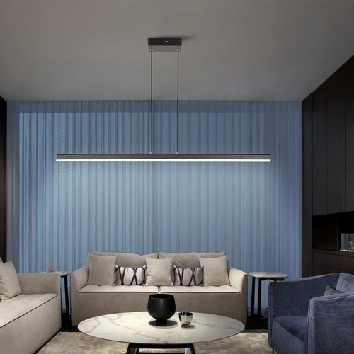 Lámpara Colgante Lineal, Luz Led Regulable Para Isla De Coci