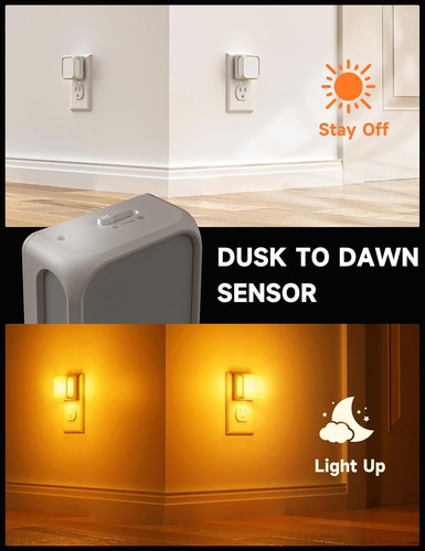 Luces Nocturnas Ámbar Regulables Para Niños Con Sensor De At