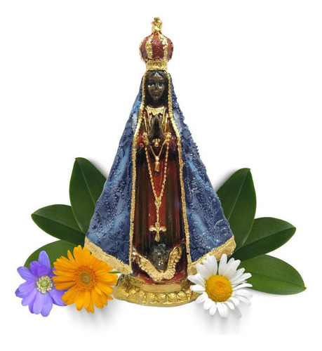 Imagem De Nossa Senhora Aparecida Delicada Casamento Cor Azul-marinho