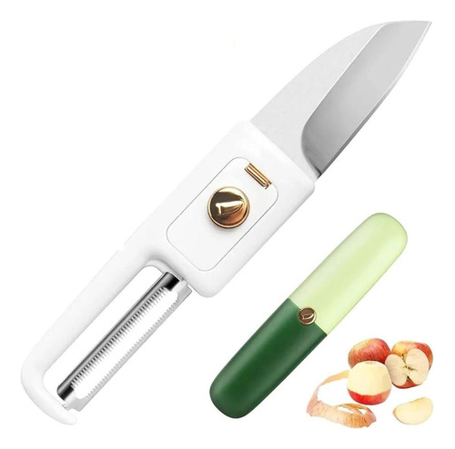 Cuchillo 2 En 1 Pelador Multifuncional Frutas Y Verduras