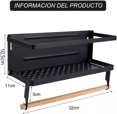 Organizador Cocina Colgante Metálico Rollo Ganchos Estantes