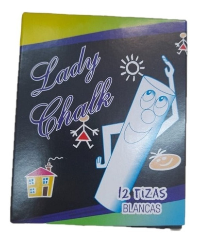 Tizas Lady Chalk Color Blanco Caja X 12 Pizarron Colegio