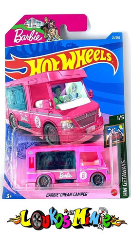 Hot Wheels Barbie Dream Camper Hw Getaways 21/250 Rosa