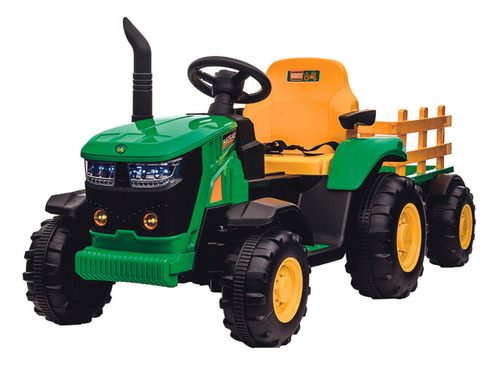 Trator Infantil Elétrico Verde  Amarelo 12v Zippy Toys 