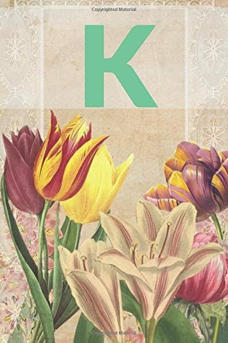 K Personalized Monogram Initial Notebook For Girls, Women, T