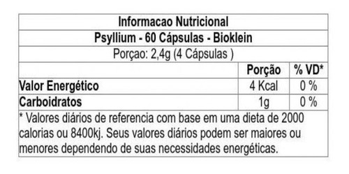 Psyllium - 60 Cápsulas - Bioklein