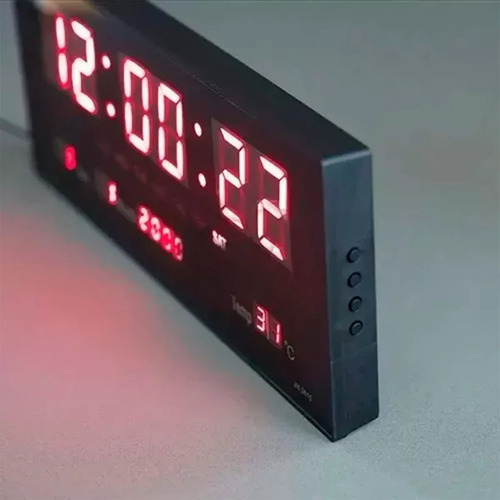 Imagen 3 de 3 de Reloj Digital Pared Led Fecha Temperatura + Garantía 35x15