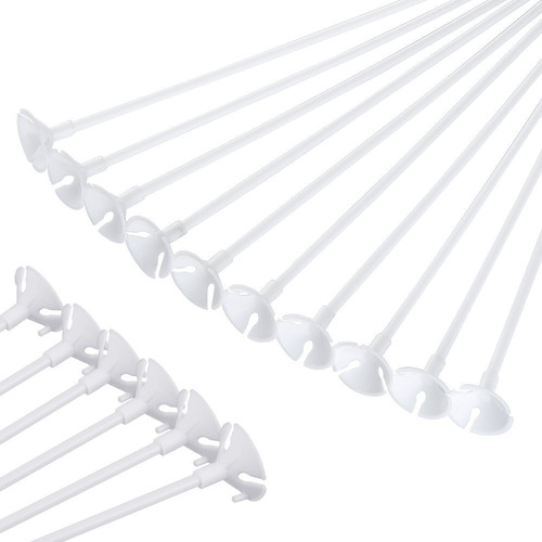 Imagen 1 de 10 de Palitos Soporte Porta Globo Plástico Blancos X25 Und.