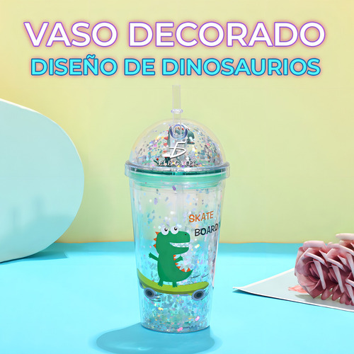 Botella Agua Reutilizable Diseño Dinosaurio Infantil 600 Ml