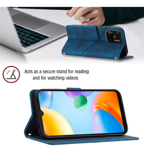 ( Funda Tipo Cartera Con Tapa En Relieve Para Xiaomi Redmi 10c