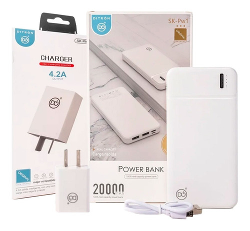 Kit Power Bank 20k Mah 2 Usb A Usb C Micro Usb Cargador 220v