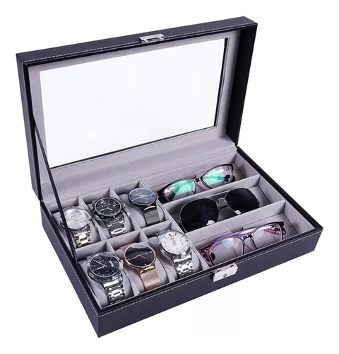 Organizador Relojes Lentes Gafas Sol Joyería Ecocuero 33x20