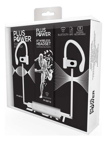 Audífonos Plus Power PP-EBT12-BK - ebt12 - Bluetooth Sport Manos Libres Color Blancos
