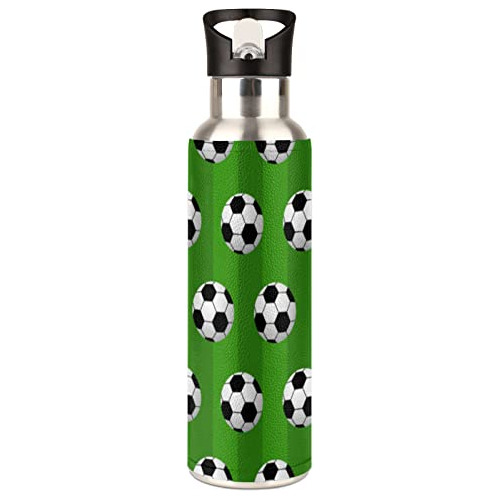 Auuxva Sports Water Bottle Soccer Sports Ball Pattern Bpa-fr