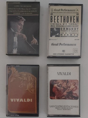 Lote 4 Cassettes Ópera - Beethoven, Vivaldi