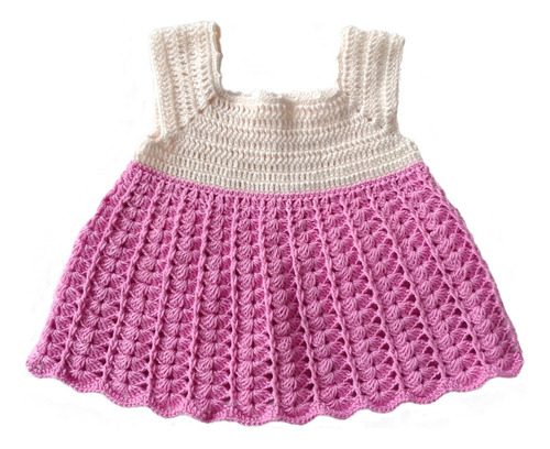 Vestido De Algodon Para Niña Tejido A Mano Crochet