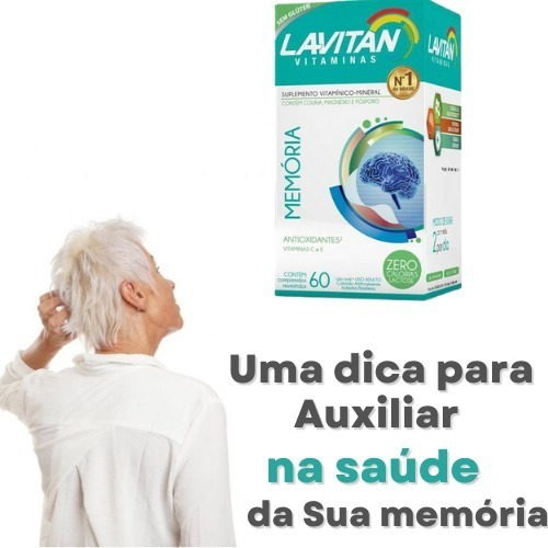 Lavitan Memória Cerebro Colina Inositol 3 Caixas Sabor Sem Sabor