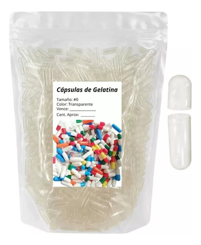 Capsulas Vacias De Gelatina #0 Paquete X 1.000 Unidades