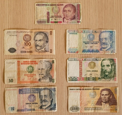 Imagen 1 de 2 de Billetes De Colección Intis En Buen Estado