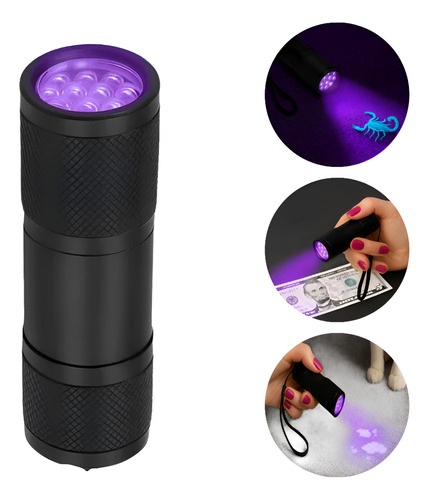 Lanterna Tática Marca DNC DIGITAL, UV LED T6 Luz Negra Ultra Violeta, Defesa Pessoal, Detecta Nota Falsa, Escorpião, Vazamento, Unha Gel, Resina, Mais Potente do Mundo, Funciona com Pilhas