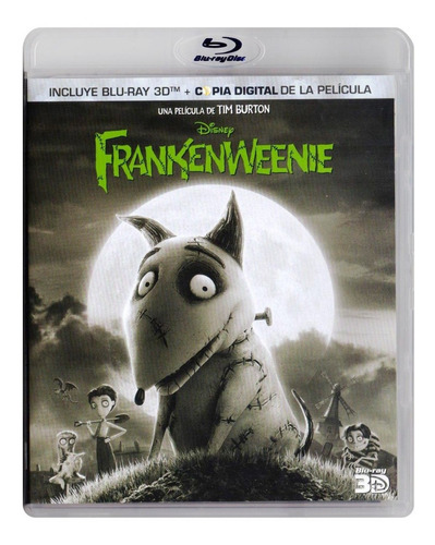 Frankenweenie Disney Tim Burton Pelicula Blu-ray 3d