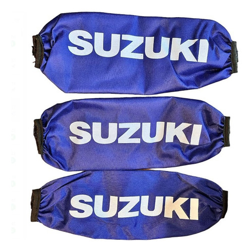 3 Fundas Cubre Amortiguador Suzuki Color Azul Lcm