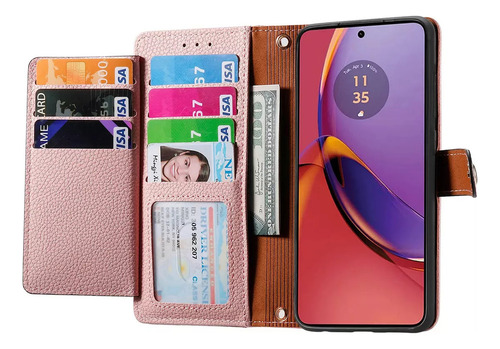 \ Funda Tipo Cartera De Piel Ranurada Con Cremallera Love \