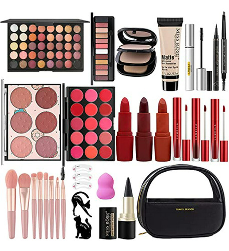 Kit De Maquillaje Completo Miss Rose M, Para Mujeres Princip