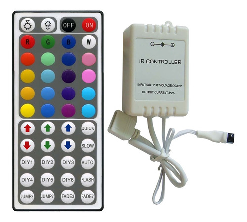 Controlador Rgb Para Tiras Led C/control Remoto 44 Teclas