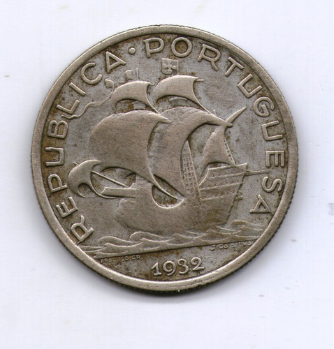 Portugal Moneda De Plata 5 Escudos 1932 Km#581 Argentvs