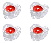 Comprar Porta Velas En Forma De Corazón De Vidrio 4 Piezas Con Velas
