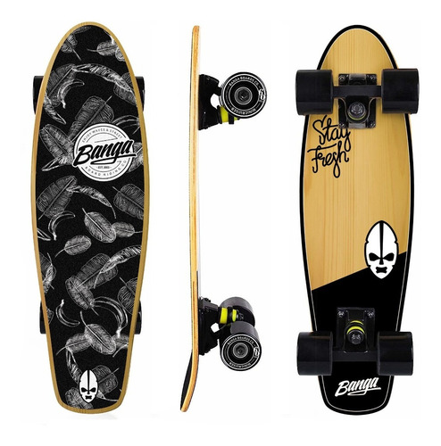 Mini Cruiser Maple Banga Boards 24¨ Lija Impresa - Muchos Modelos Pro - Skate, Patineta, Surf, Minilong