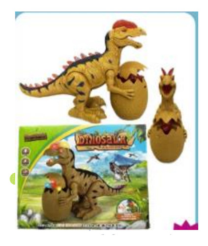 Dinosaurio Dragon + Hijo Bebé Cría Luces Y Sonidos