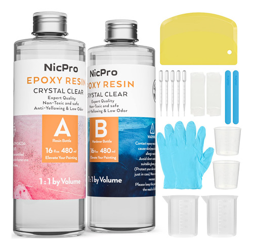 ]nicpro - Kit De Resina Epoxi Transparente De 32 Onzas, Sumi