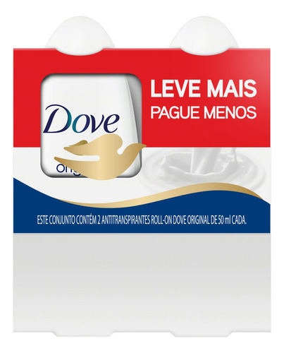  roll on Dove Original Antitranspirante Roll-On 100 ml pacote de 2 u